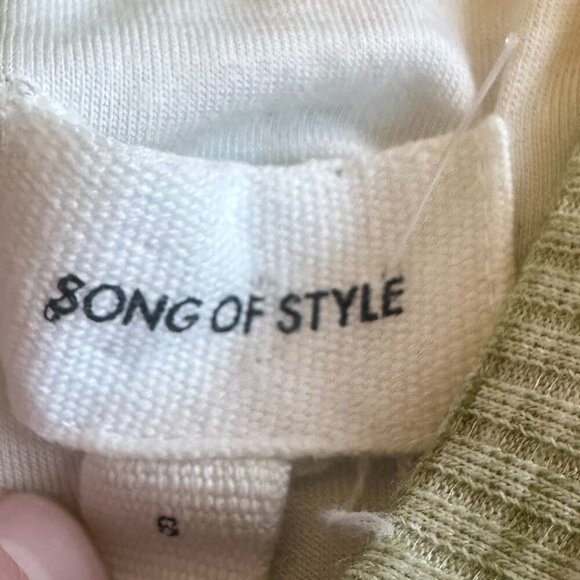 Song of Style Berna Midi Dress Ribbed Stretch Green Marled w/ Belt Size Small - Picture 11 of 12